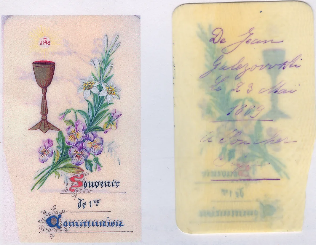 Souvenir de la première communion de Jean Galezowski