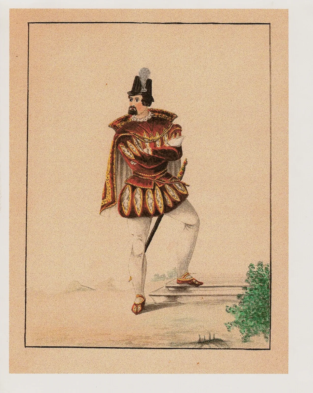 Aquarelle d'un costume de scène