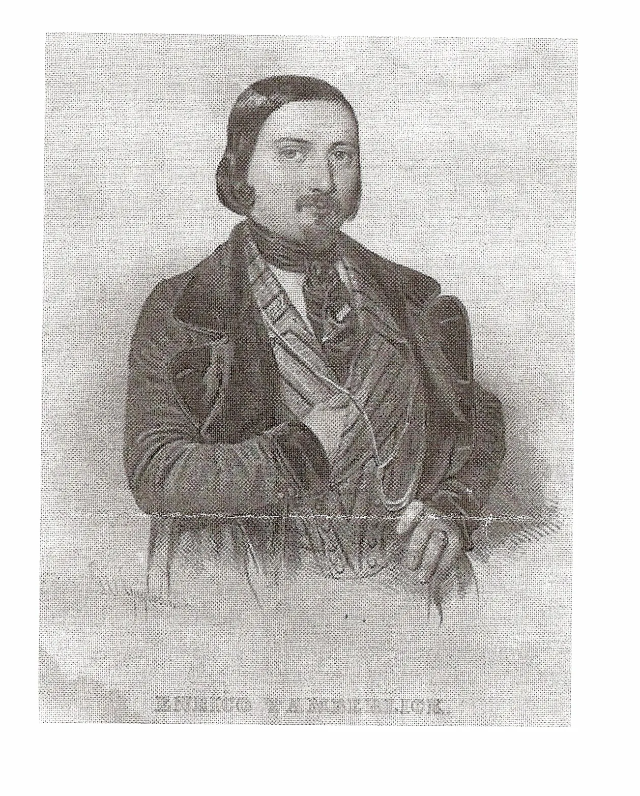Gravure : portrait du jeune Enrico Tamberlick